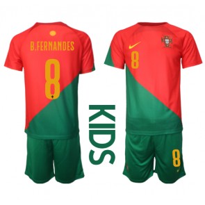 Portugal Bruno Fernandes #8 Replica Home Stadium Kit for Kids World Cup 2022 Short Sleeve (+ pants)